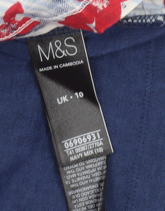 Marks & Spencer Women’s Blue Size 10 Cotton Tunic Blouse