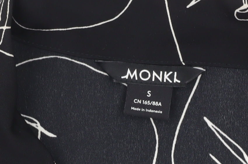Monki Women’s Black Blazer Jacket S Art Print Mid-Length Lightweight