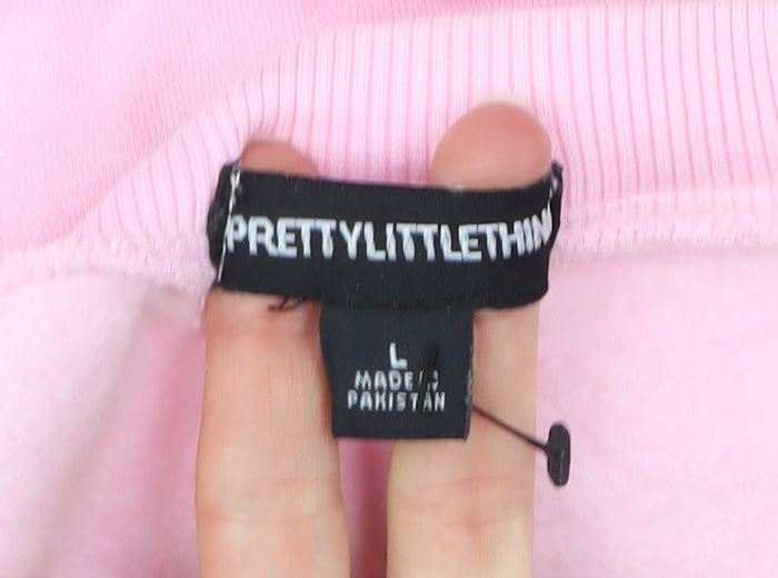 PRETTYLITTLETHING Unisex Pink L Pullover Sweatshirt Crew Neck