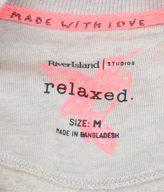 River Island Men’s Beige Relaxed Fit Crew Neck Sweatshirt Size M
