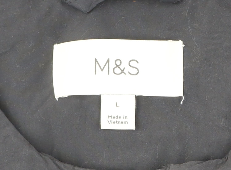 Marks & Spencer Men’s Black L Basic Jacket Full Zip Padded Casual