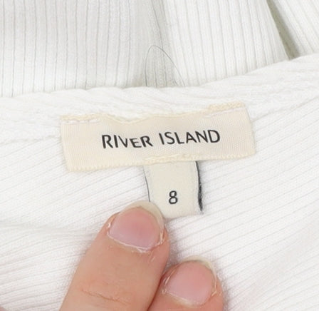 River Island Women’s White Size 8 Cold Shoulder T-Shirt Dress