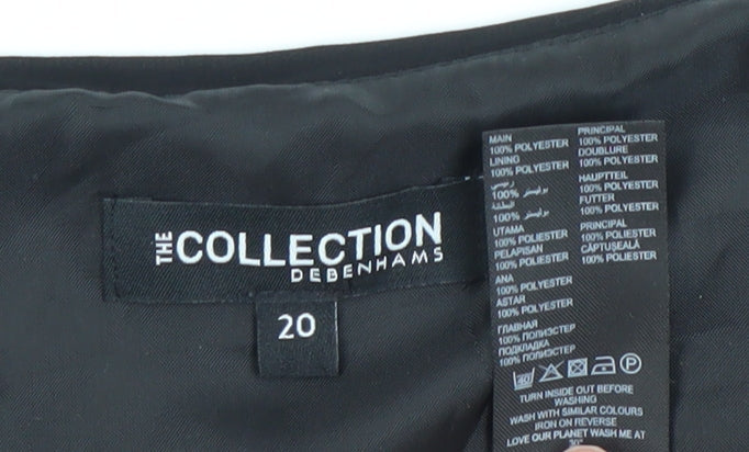 Debenhams Womens Black Size 20 Sleeveless Sheath Dress Classic Knee Length
