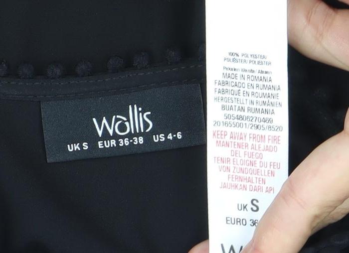 Wallis Women’s Black Cold Shoulder Blouse Size S V-Neck Chiffon