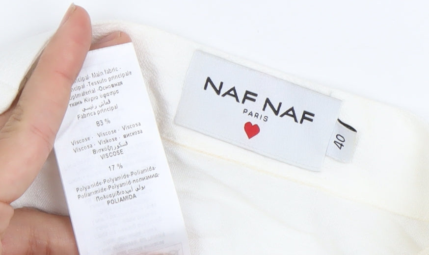 NAF NAF Women’s White Long Sleeve Wrap Blouse Size 12