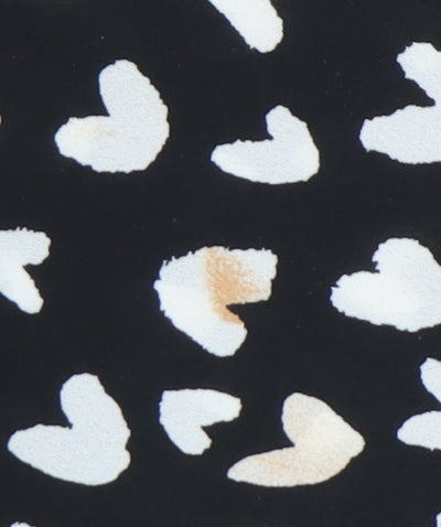 Marks & Spencer Womens Black Heart Print Blouse Size 10