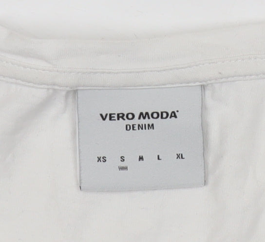 Vero Moda Women’s White Stag Print Cotton T-Shirt Size S