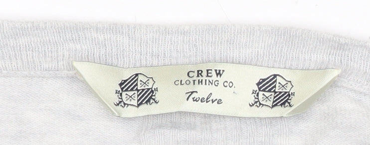 Crew Clothing Womens Grey Cardigan Size 12 V-Neck Long Sleeve