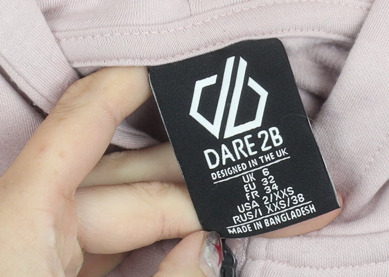 Dare 2b Womens Pink Full Zip Hoodie UK 6 Regular Fit Activewear