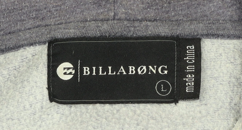 Billabong Men’s Blue Full Zip Hoodie L Logo Graphic Pocket Casual