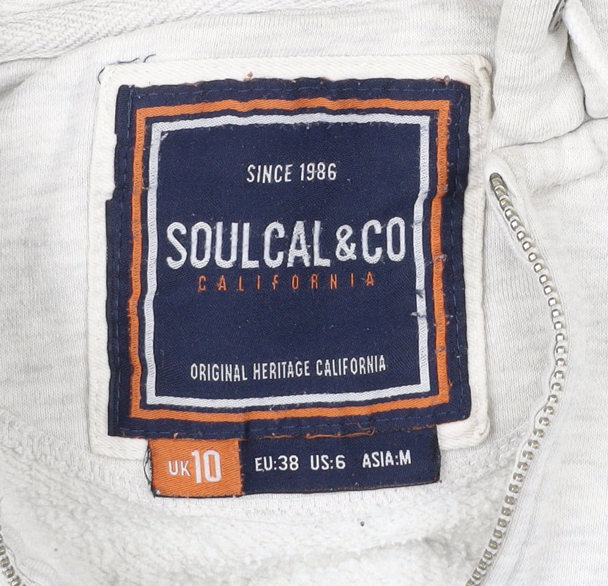 SoulCal&Co Women’s Ivory Full Zip Hoodie Size 10 Cotton Blend