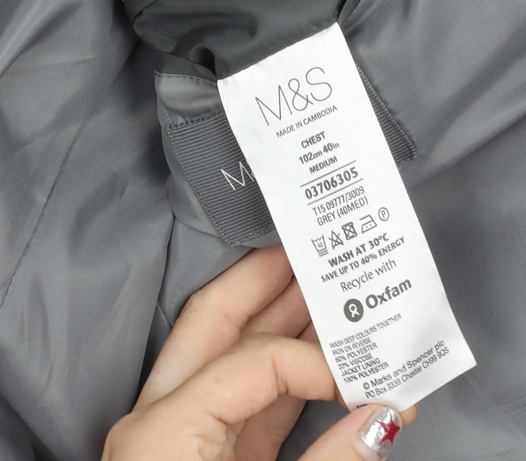 Marks & Spencer Men's Grey 40 Chest Blazer Jacket Medium