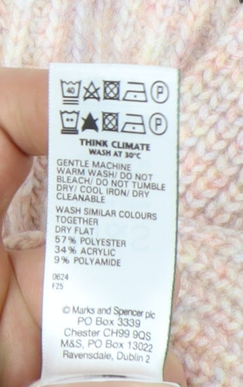 Marks & Spencer Womens Beige Knit V-Neck Pullover Jumper M