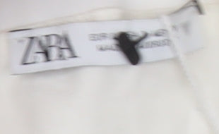 Zara Women White Strapless Bodycon Dress M Satin Party Cocktail