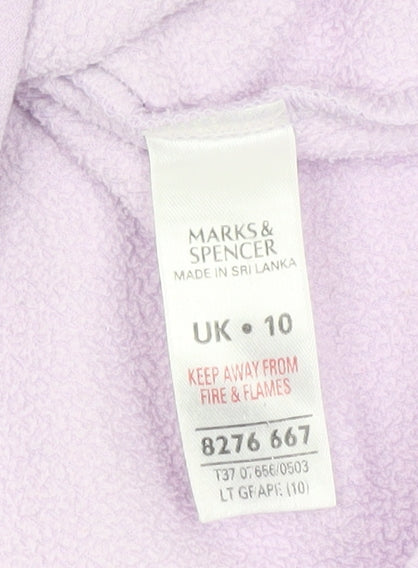 Marks & Spencer Womens Purple Size 10 Blouse Long Sleeve Polyester