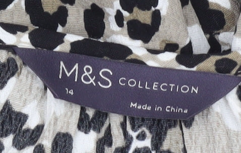Marks & Spencer Women’s Multicoloured Leopard Print Shift Dress Size 14