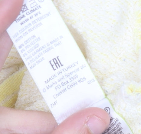 Marks & Spencer Women Yellow Striped Pullover Sweatshirt UK 8