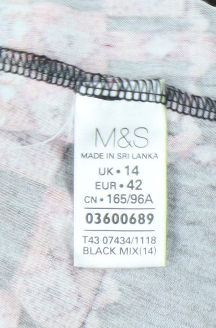 Marks and Spencer Womens Multicoloured Floral Tunic T-Shirt UK 14