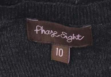 Phase Eight Women Black Size 10 Knit Shift Dress Buttons