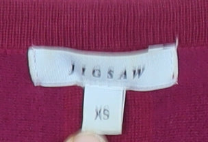 Jigsaw Womens Red Wool Blend 3/4 Sleeve Pullover Jumper XS