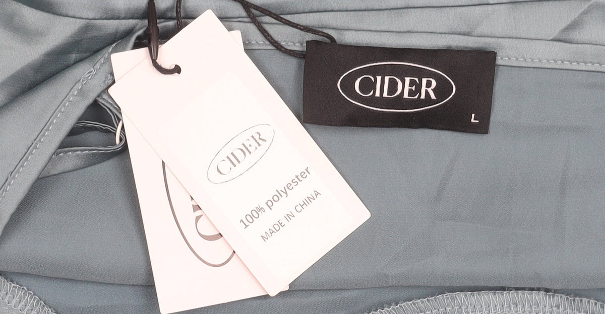 Cider Women’s Blue Midi Slip Dress L Ruched Strappy Polyester
