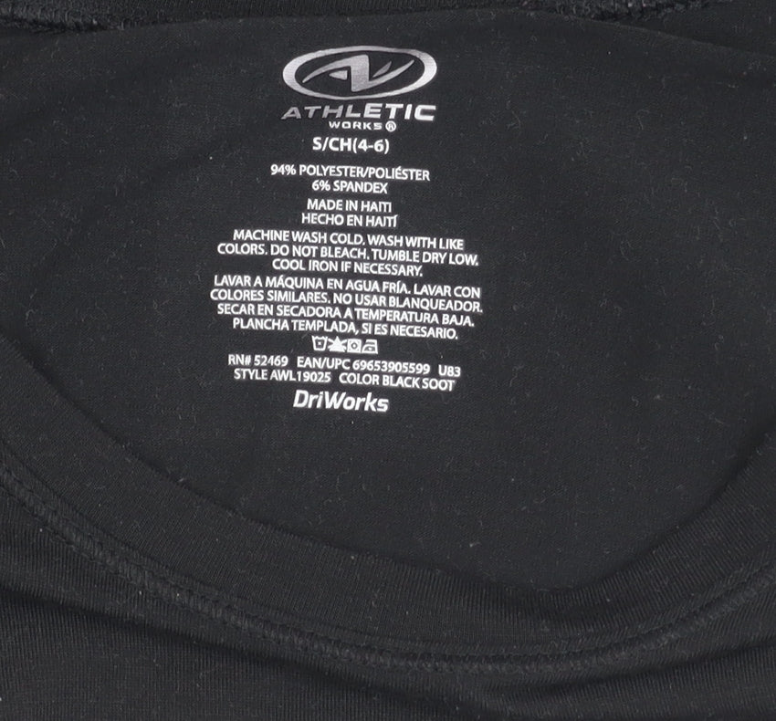 Athletic Works Womens Black S Sleeveless Sports T-Shirt