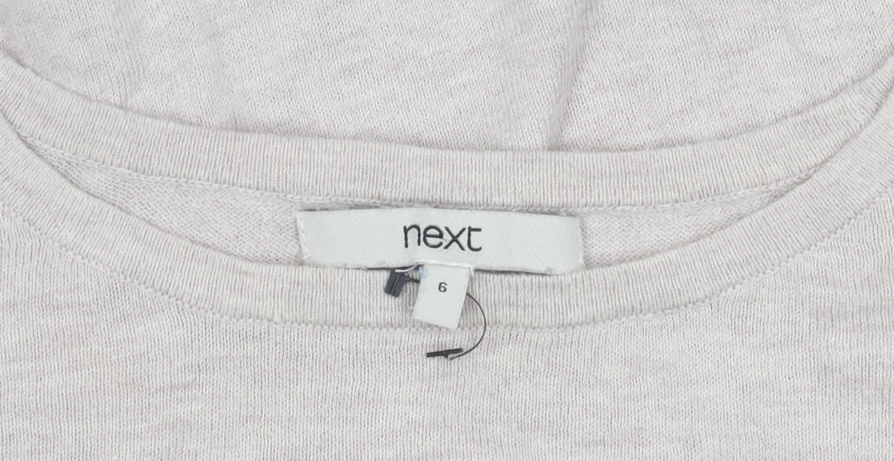 Next Women’s Beige Crew Neck Long Sleeve Pullover Jumper Size 6