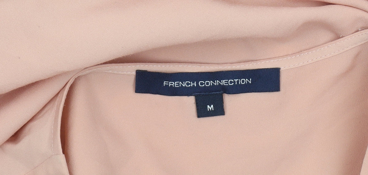 French Connection Womens Beige Tunic Blouse M V-Neck Sleeveless