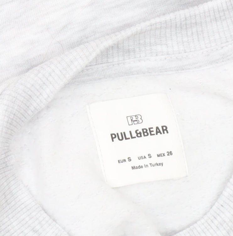 Pull&Bear Women’s Grey Graphic Print Sweatshirt Size S