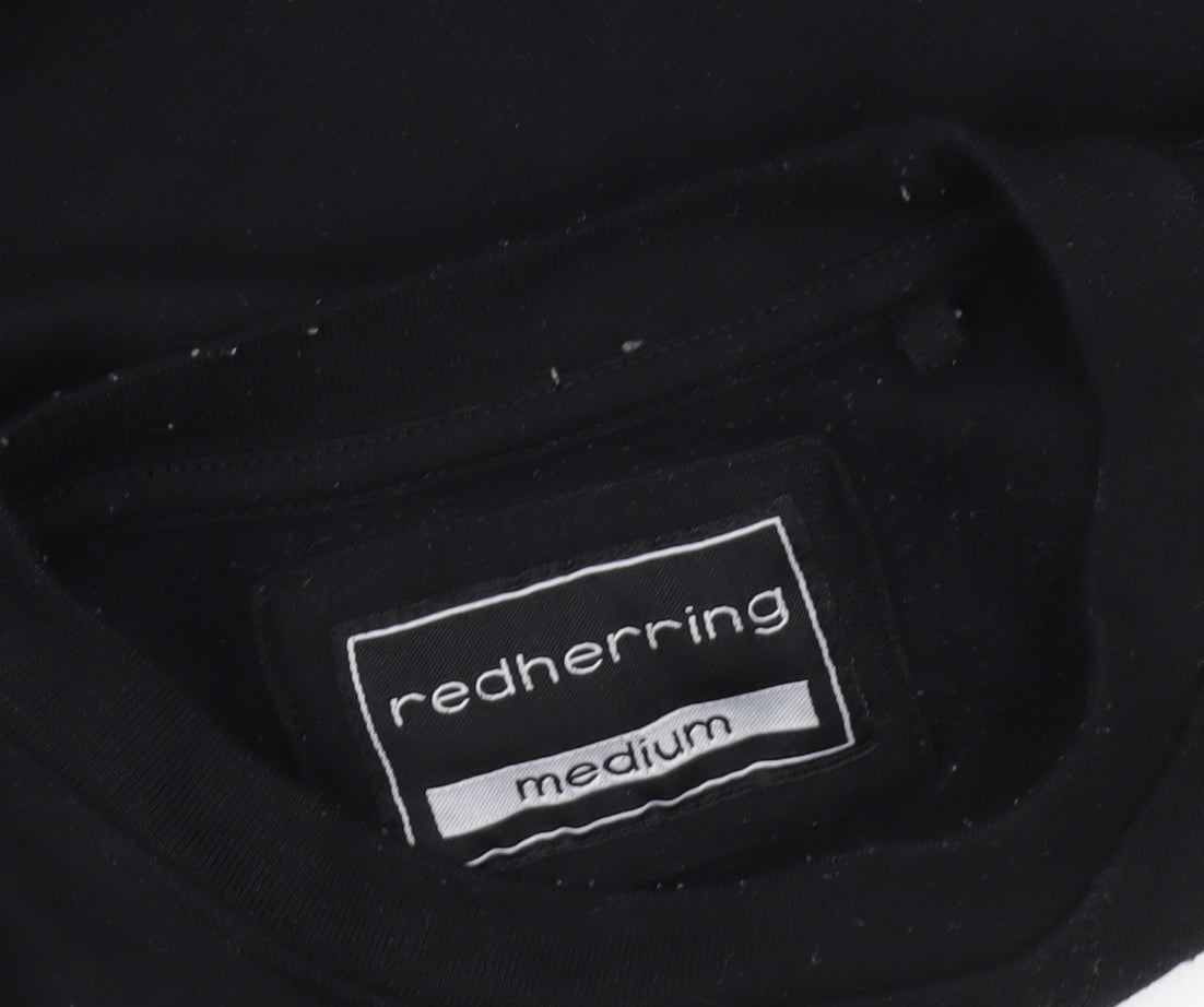 Red Herring Mens Black Medium Sweatshirt Pullover Crew Neck