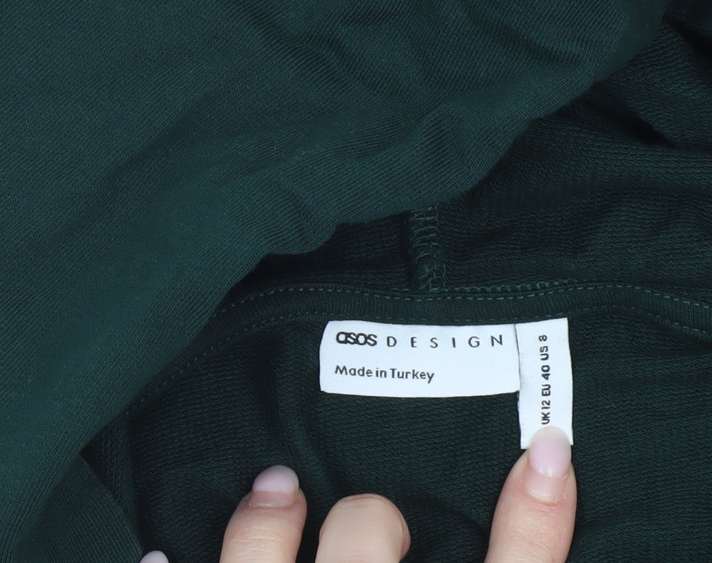 ASOS Design Women’s Green Hoodie Size 12 Pullover Cotton Blend