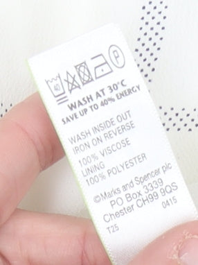 Marks & Spencer Women White Check Sheath Dress Size 8 Sleeveless
