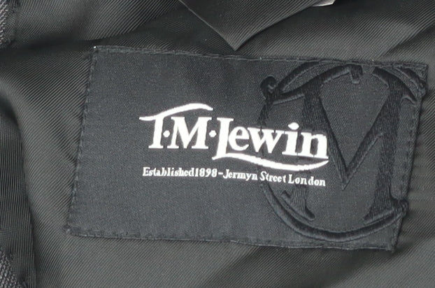 T.M. Lewin Men's Grey Wool Blazer Jacket Size 44R Formal Classic