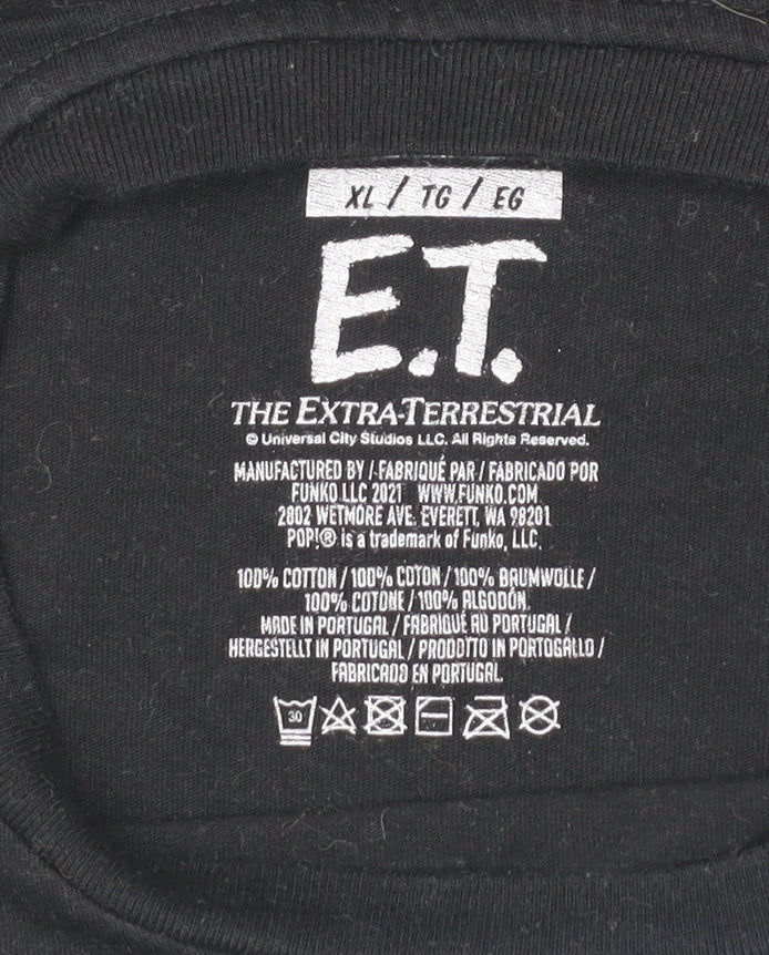 Funko Men’s Black XL E.T. Movie Graphic T-Shirt Cotton