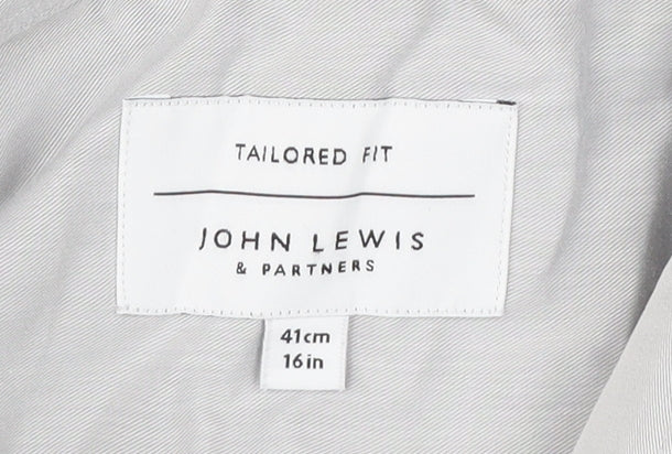 John Lewis Men’s Grey Slim Fit Dress Shirt 16in Collar Business Formal