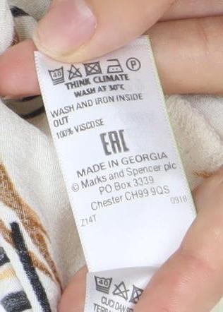Marks & Spencer Women’s Multicoloured Size 12 Tunic Blouse Viscose