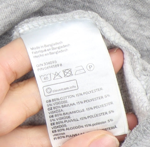 H&M Women’s Grey Hoodie Sweatshirt Small Cotton Blend Casual