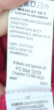 Marks & Spencer Women’s Pink Cotton Crochet Tunic Blouse UK 14
