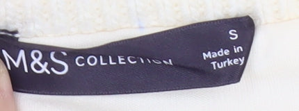 Marks & Spencer Women's Ivory Knit Pencil Skirt Size S Acrylic Blend
