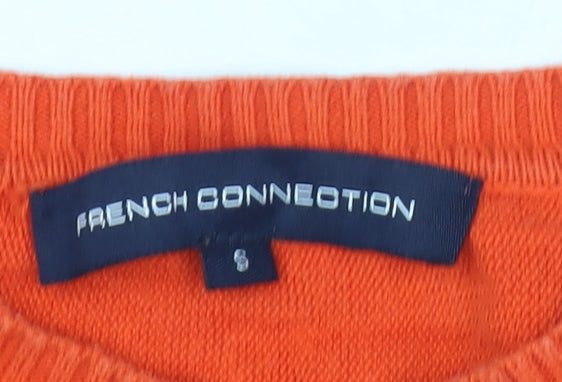 French Connection Women’s Orange Cotton Crew Neck Jumper Size S