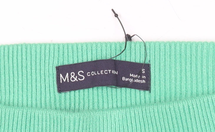 Marks & Spencer Womens Green Knit Midi Pencil Skirt Size S