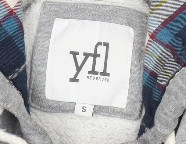 YFL Reserved Men’s Grey Small Full Zip Hoodie Sweatshirt