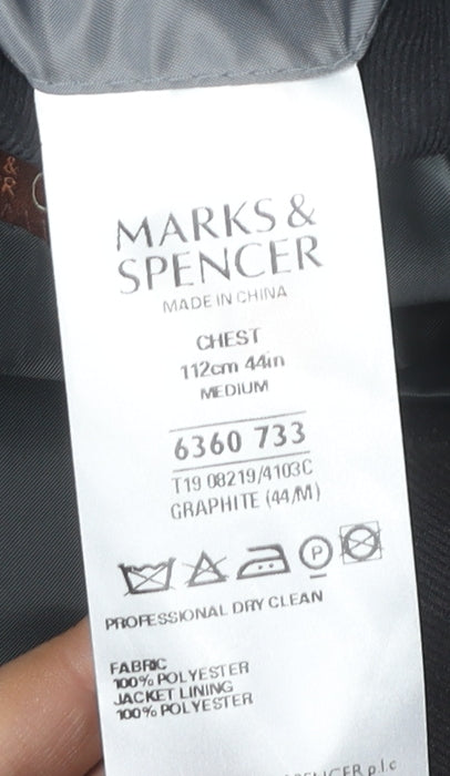 Marks & Spencer Men’s Grey Blazer 44in Chest Medium Regular
