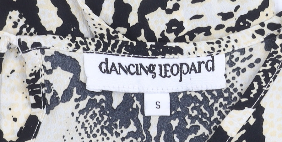 Dancing Leopard Women’s Black Beige Animal Print Shift Dress S