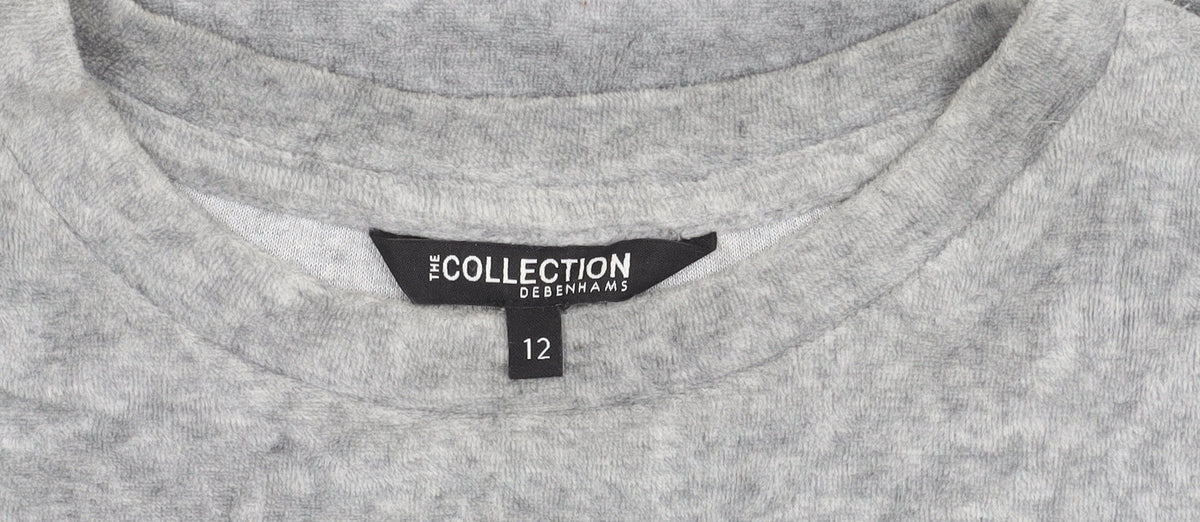 Debenhams Women’s Grey Cotton Blend Crew Neck Pullover Jumper Size 12