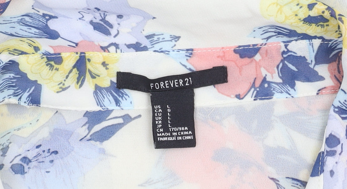 Forever 21 Women’s Multicoloured Floral Sleeveless Chiffon Blouse Size L