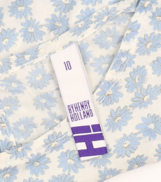 Henry Holland Women’s Blue Floral Cotton Blouse Size 10