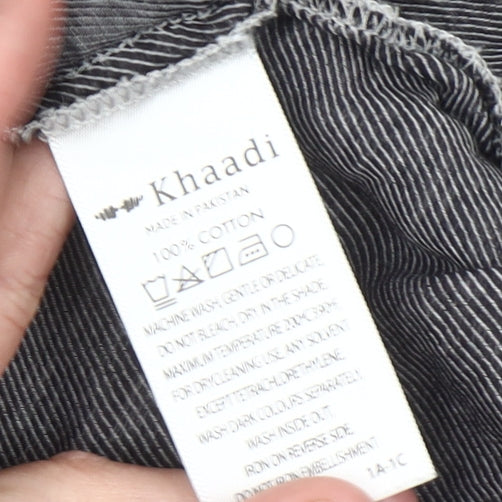 Khaadi Women’s Grey Embroidered Cotton Shift Dress Size 8