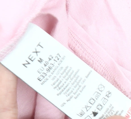 Next Womens Pink Graphic T-Shirt Size 14 Cotton Crew Neck Casual