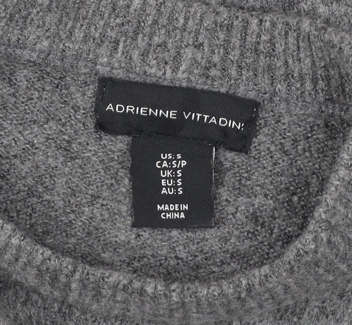 Adrienne Vittadini Women’s Grey Knit Puff Sleeve Blouse Size S